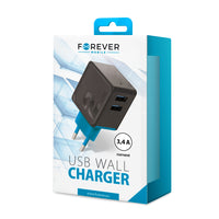 Forever TC-04 charger 2x USB 3.4 A black