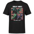 Jurassic Park World Four Colour Faces Men's T-shirt Black Clothing Style 100%