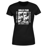 Jurassic Park Faces Women's T-shirt Black Clothing Style 100% Cotton Range 10%