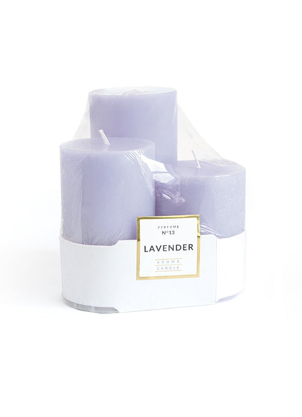 CLASSIC GLASS Kpl.3 swiec LAVENDER      6x7,5/6x10/6x12,5cm