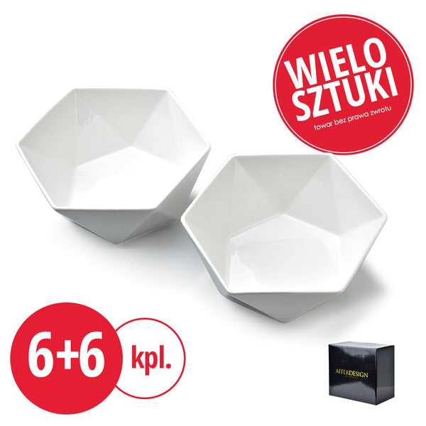 PAKIET RALPH WHITE Kpl.2 miseczek 6kpl+6kpl GRATIS 15,5/17xh7cm 750ml razem 24szt