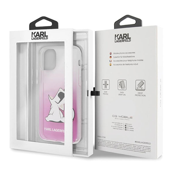 Karl Lagerfeld case for iPhone 11 Pro KLHCN58CFNRCPI pink hard case Choupette Fun