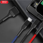 XO cable NB54 3in1 USB - Lightning + USB-C + microUSB 1,2 m 3A multicolor