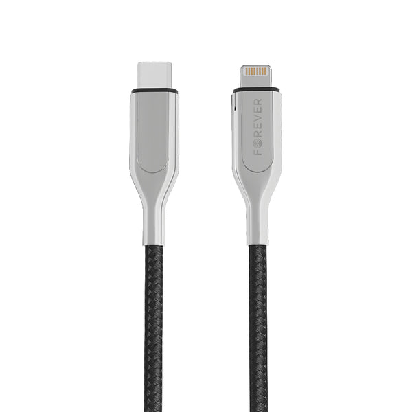 Forever Core Utra Fast MFI PD cable USB-C - Lightning 1,5 m 2,4A black