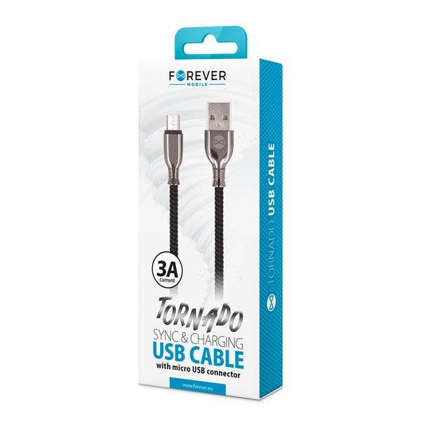 Forever Tornado cable USB - microUSB 1,0 m 3A black