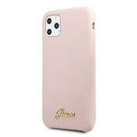 Guess case for iPhone 11 Pro Max GUHCN65LSLMGLP light pink hard case Vintage Gold Logo