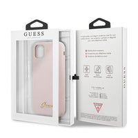 Guess case for iPhone 11 Pro Max GUHCN65LSLMGLP light pink hard case Vintage Gold Logo