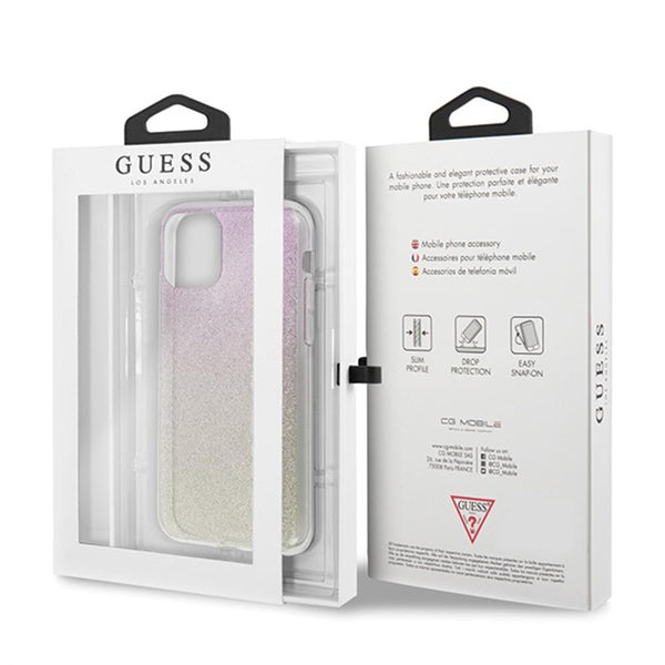 Guess case for iPhone 11 Pro GUHCN58PCUGLGPI rose gold hard case Glitter Gradient