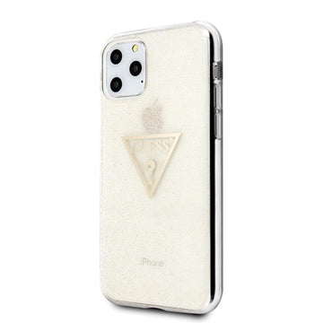 Guess case for iPhone 11 Pro GUHCN58SGTLGO gold hard case Glitter Triangle