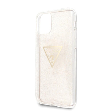 Guess case for iPhone 11 Pro GUHCN58SGTLGO gold hard case Glitter Triangle