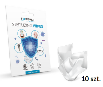 Disposable sterilizing wipes 200 pcs (20 packs x 10 pcs) + display