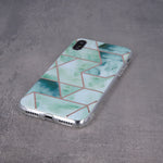 Geometric Marmur Case for iPhone 12 Mini 5,4&quot; green