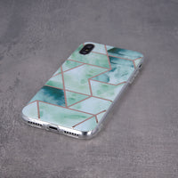 Geometric Marmur Case for iPhone 12 Mini 5,4&quot; green