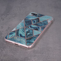 Geometric Marmur Case for iPhone 12 Pro Max 6,7&quot; dark blue