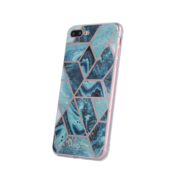 Geometric Marmur Case for iPhone 12 Mini 5,4&quot; dark blue