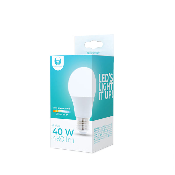 LED Bulb E27 A60 6W 230V 3000K 480lm Forever Light