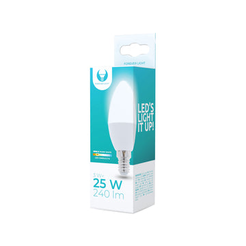 LED Bulb E14 C37 3W 230V 3000K 240lm Forever Light