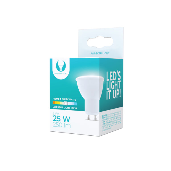 LED Bulb GU10 3W 230V 6000K 250lm Forever Light