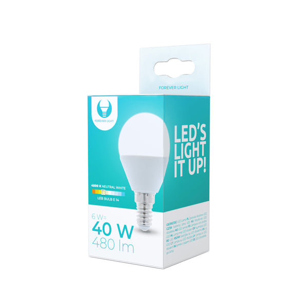 LED bulb E14 G45 6W 4500K 480lm Forever Light