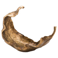 Large Gold Curled Leaf Sculpture