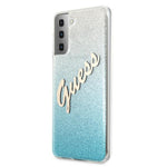 Guess case for Samsung Galaxy S21 Ultra GUHCS21LPCUGLSBL blue hard case Glitter Vintage Logo
