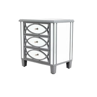 Paloma Collection Mirrored Three Drawer Bedside