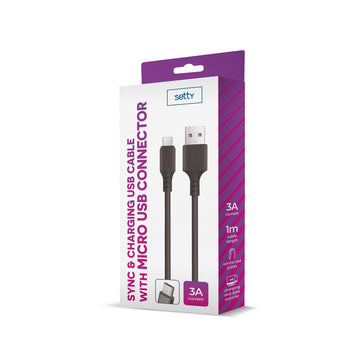 Setty cable USB - microUSB 1,0 m 3A black