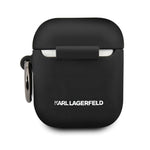 Karl Lagerfeld case for AirPods KLACCSILKHBK black Silicone Iconic