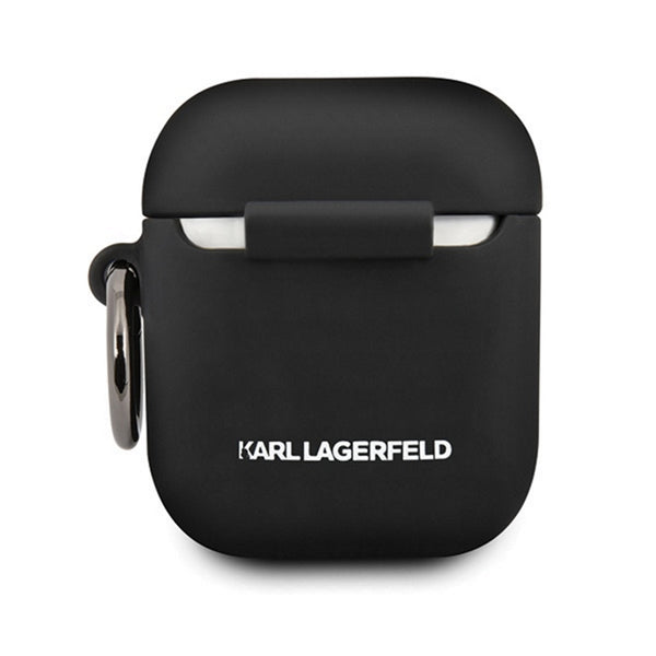 Karl Lagerfeld case for AirPods KLACCSILKHBK black Silicone Iconic