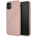 Guess case for iPhone 12 / 12 Pro 6,1&quot; GUHCP12MRSAVSRG pink hard case Saffiano Vintage Script