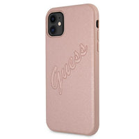 Guess case for iPhone 12 Pro Max 6,7&quot; GUHCP12LRSAVSRG pink hard case Saffiano Vintage Script