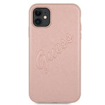 Guess case for iPhone 12 / 12 Pro 6,1&quot; GUHCP12MRSAVSRG pink hard case Saffiano Vintage Script