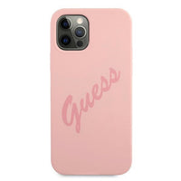 Guess case for iPhone 12 Pro Max 6,7&quot; GUHCP12LLSVSPI pink hard case Script Vintage
