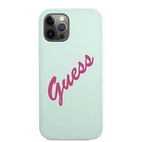 Guess case for iPhone 12 Pro Max 6,7&quot; GUHCP12LLSVSBF blue-fuchsia hard case Silicone Vintage