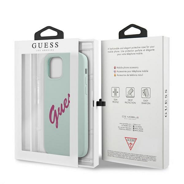 Guess case for iPhone 12 Pro Max 6,7&quot; GUHCP12LLSVSBF blue-fuchsia hard case Silicone Vintage