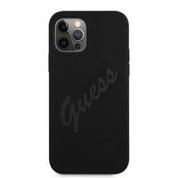 Guess case for iPhone 12 Pro Max 6,7&quot; GUHCP12LLSVSBK black hard case Script Vintage