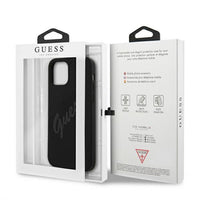 Guess case for iPhone 12 Pro Max 6,7&quot; GUHCP12LLSVSBK black hard case Script Vintage