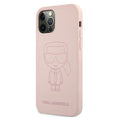 Karl Lagerfeld case for iPhone 12 Pro Max 6,7&quot; KLHCP12LSILTTPI pink hard case Silicone Iconic Outline