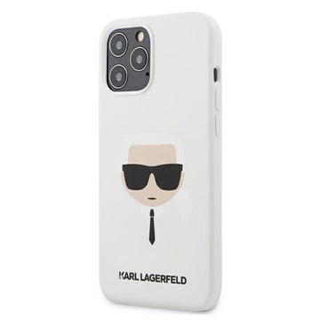 Karl Lagerfeld case for iPhone 12 Pro Max 6,7&quot; KLHCP12LSLKHWH white hard case Silicone Karl's Head