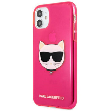 Karl Lagerfeld case for iPhone 12 / 12 Pro 6,1&quot; KLHCP12MCHTRP pink hard case Glitter Choupette Fluo