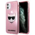 Karl Lagerfeld case for iPhone 12 Pro Max 6,7&quot; KLHCP12LCHTUGLP pink hard case Glitter Choupette