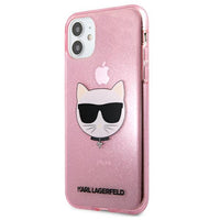 Karl Lagerfeld case for iPhone 12 Pro Max 6,7&quot; KLHCP12LCHTUGLP pink hard case Glitter Choupette