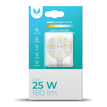 LED Bulb G4 Round 2W 12V 3000K 180lm Forever Light