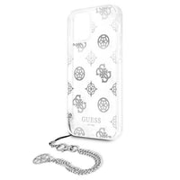 Guess case for iPhone 12 Pro Max 6,7&quot; GUHCP12LKSPESI silver hard case Peony Chain Collection