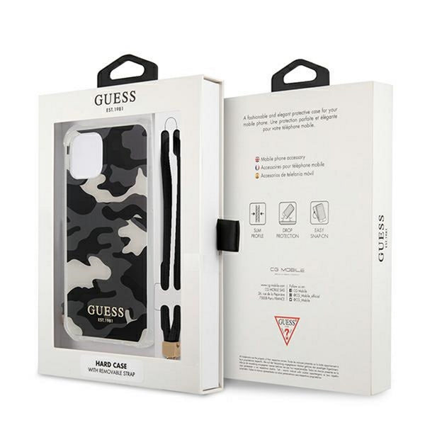 Guess case for iPhone 12 Pro Max 6,7&quot; GUHCP12LKSARBK black hard case Camo Collection