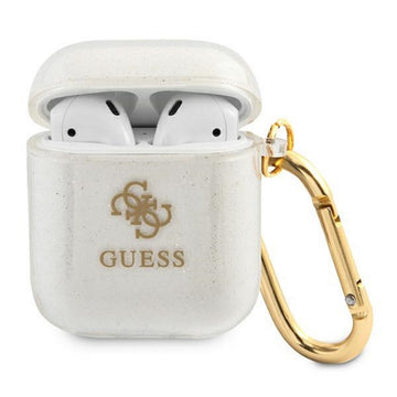 Guess case for AirPods GUA2UCG4GT transparent Glitter Collection