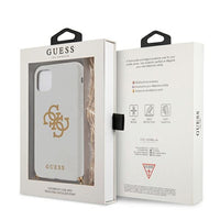 Guess case for iPhone 12 Pro Max 6,7&quot; GUHCP12LLSC4GWH white hard case 4G Gold Chain Collection