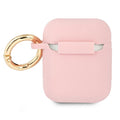 Guess case for AirPods GUA2SSSI pink Silicone Vintage Script