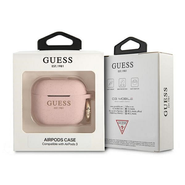 Guess case for AirPods 3 GUA3SGGEP pink Silicone Glitter