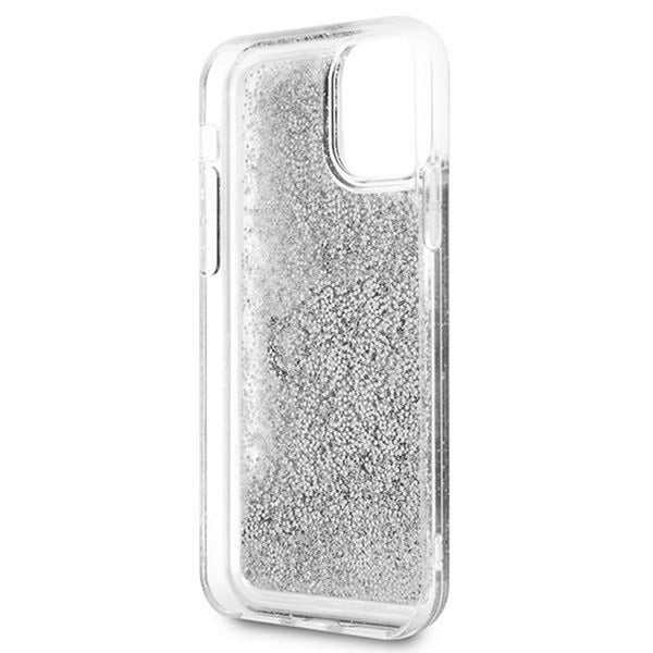 Guess case for iPhone 12 / 12 Pro 6,1&quot; GUHCP12MLG4GSI silver hard case 4G Big Liquid Glitter